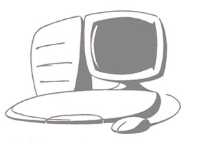 a drawing of a computer